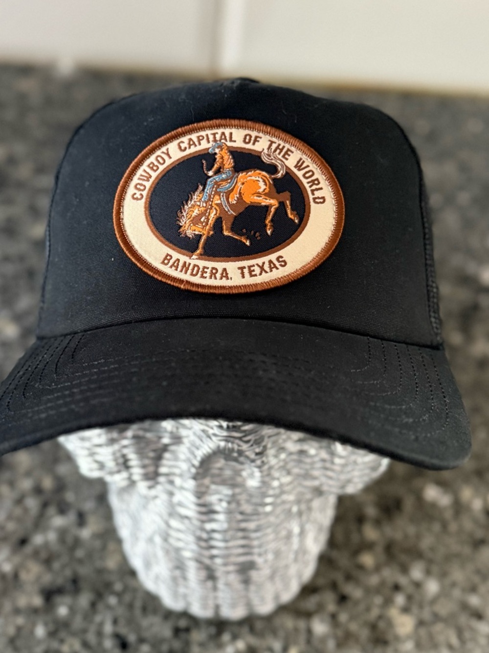 Mad Engine: Bandera, Texas Cowboy Patch Black Trucker